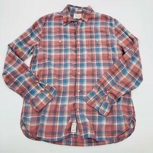 Lucky Brand | Men's faded Plaid Shirt - Red and Blue | size large
